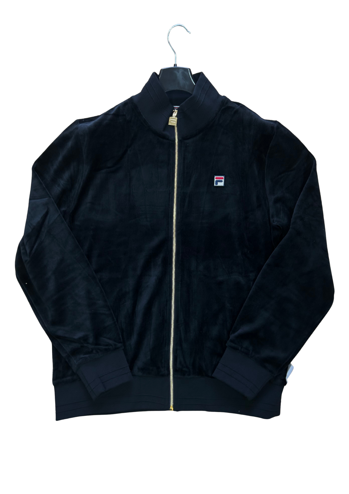 Fila Nero Velour Track Top with Raised Tipping