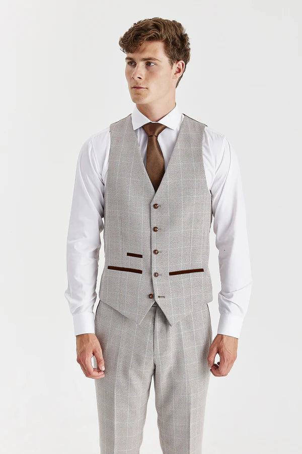 Paul Andrews Leo Beige Waistcoat