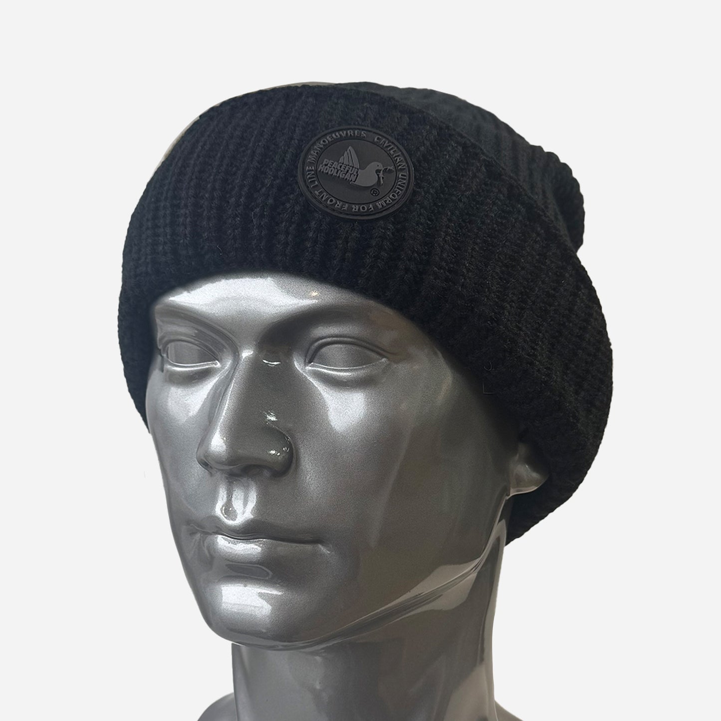 Peaceful Hooligan Ribbed Beanie Black