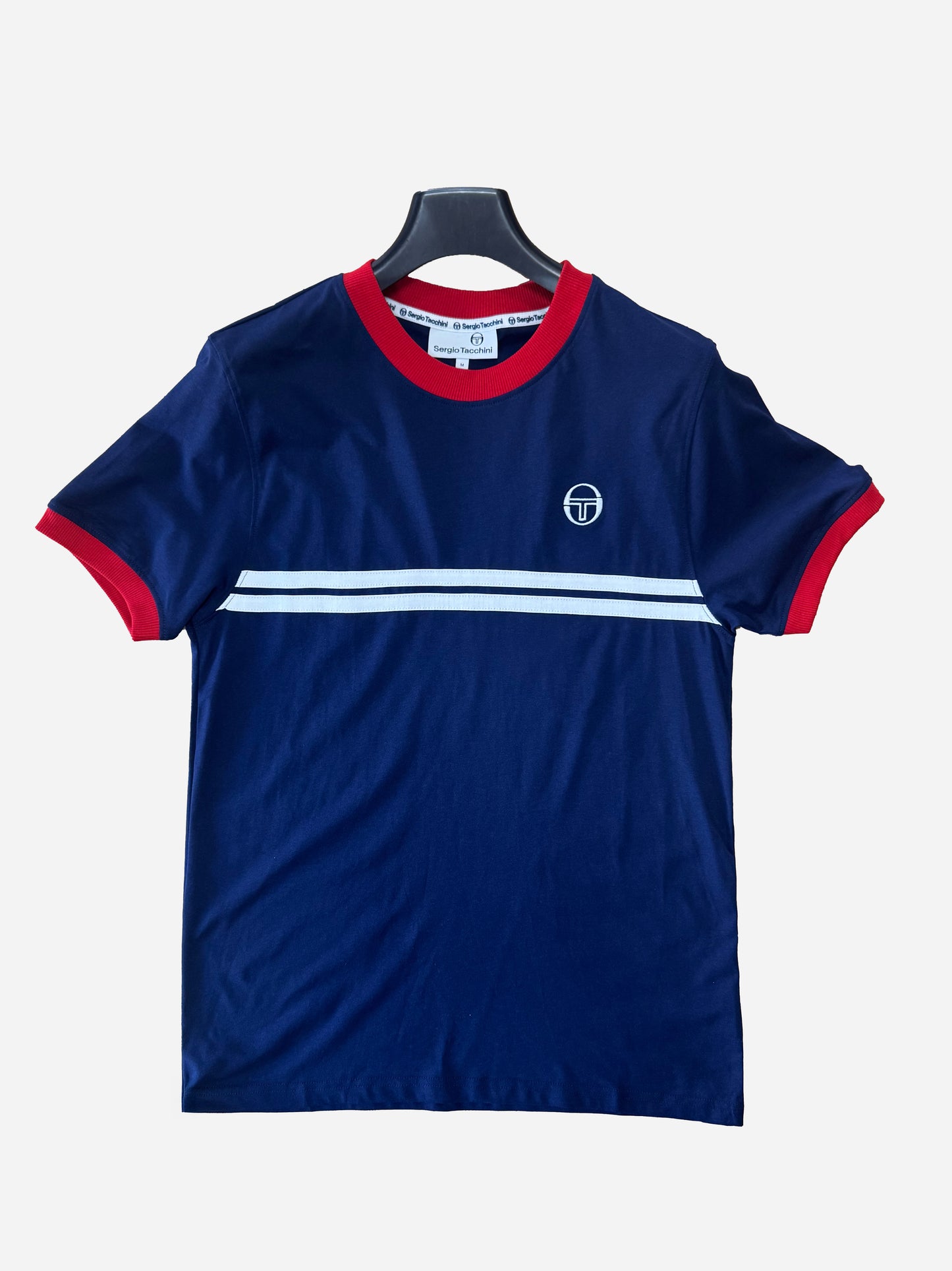 Sergio Tacchini Supermac Tee T Shirt Maritime Blue / Adrenalinerush / White