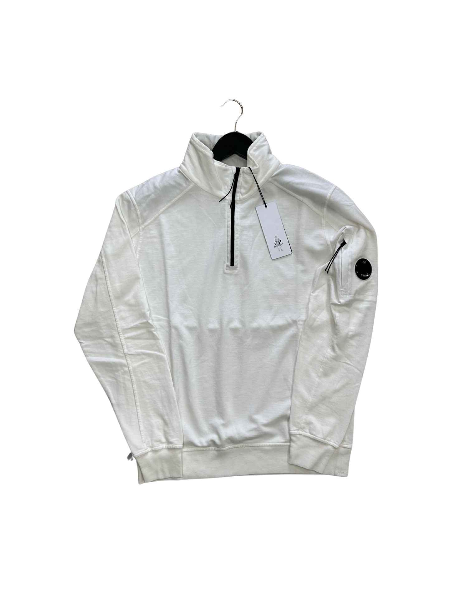 CP Company Fleece Lens White Quater Zip
