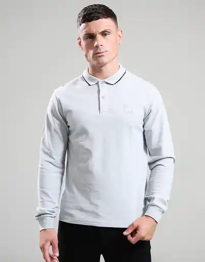 Marshall Artist Siren L/S Tipped Polo Ghost Grey