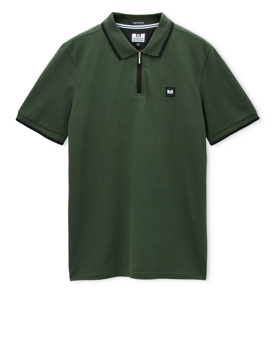 Weekend Offender Monti Zip Polo With Parachute Detail