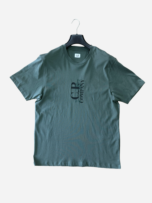 C.P Company Vertical Logo Tshirt Green