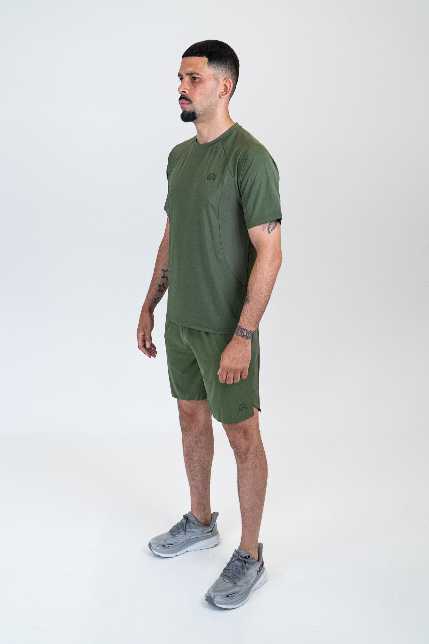 Flux Marl Khaki Paneld Tee