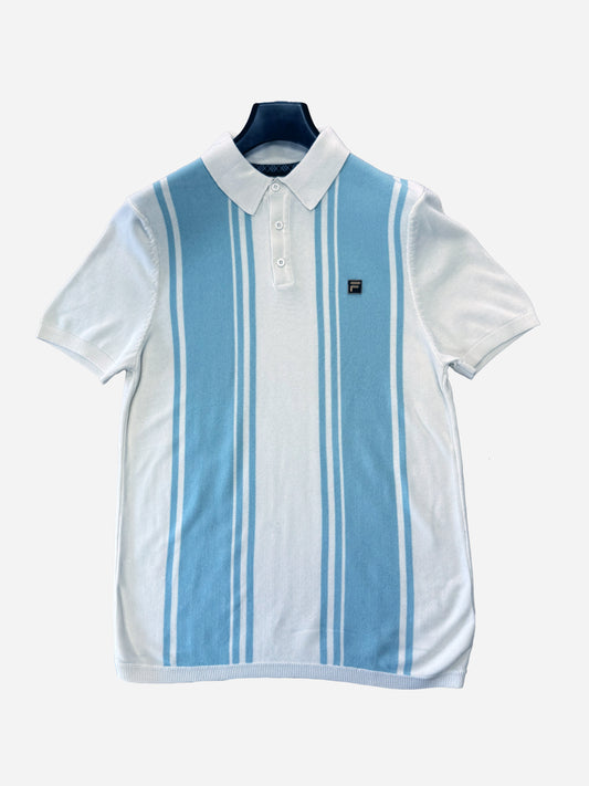 Fila Bowling Style Knitted Polo Coconut Milk / Sterling Blue
