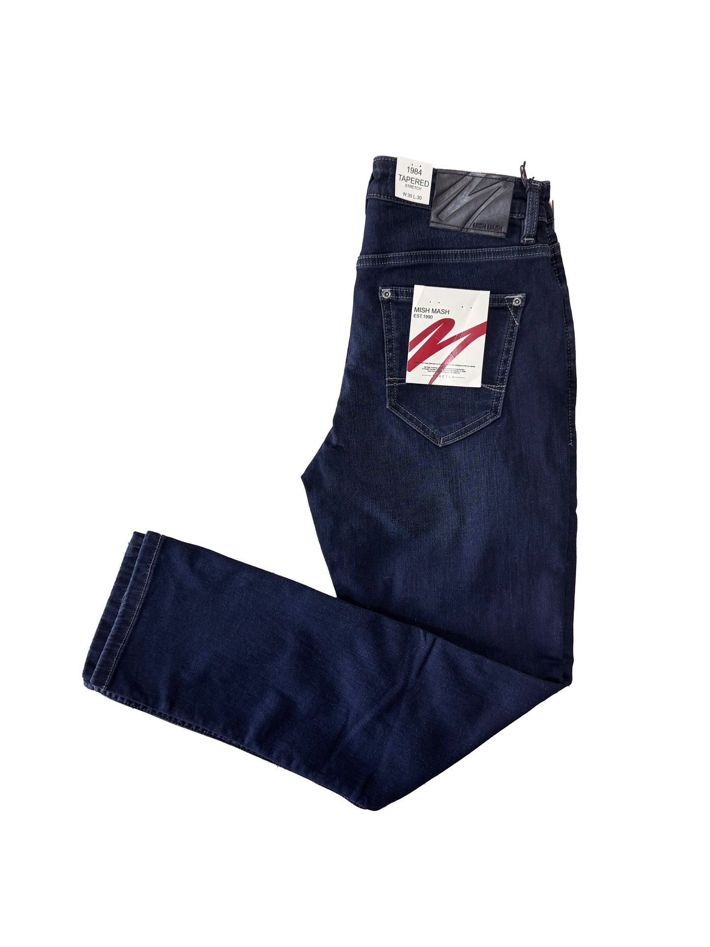 Mish Mash 1984 Mirage Blue Black Tapered Stretch Jeans