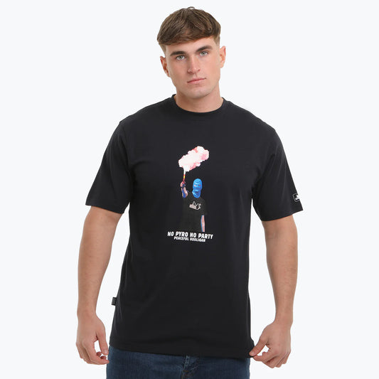 Peaceful Hooligan No Pyro No Party T-Shirt Navy