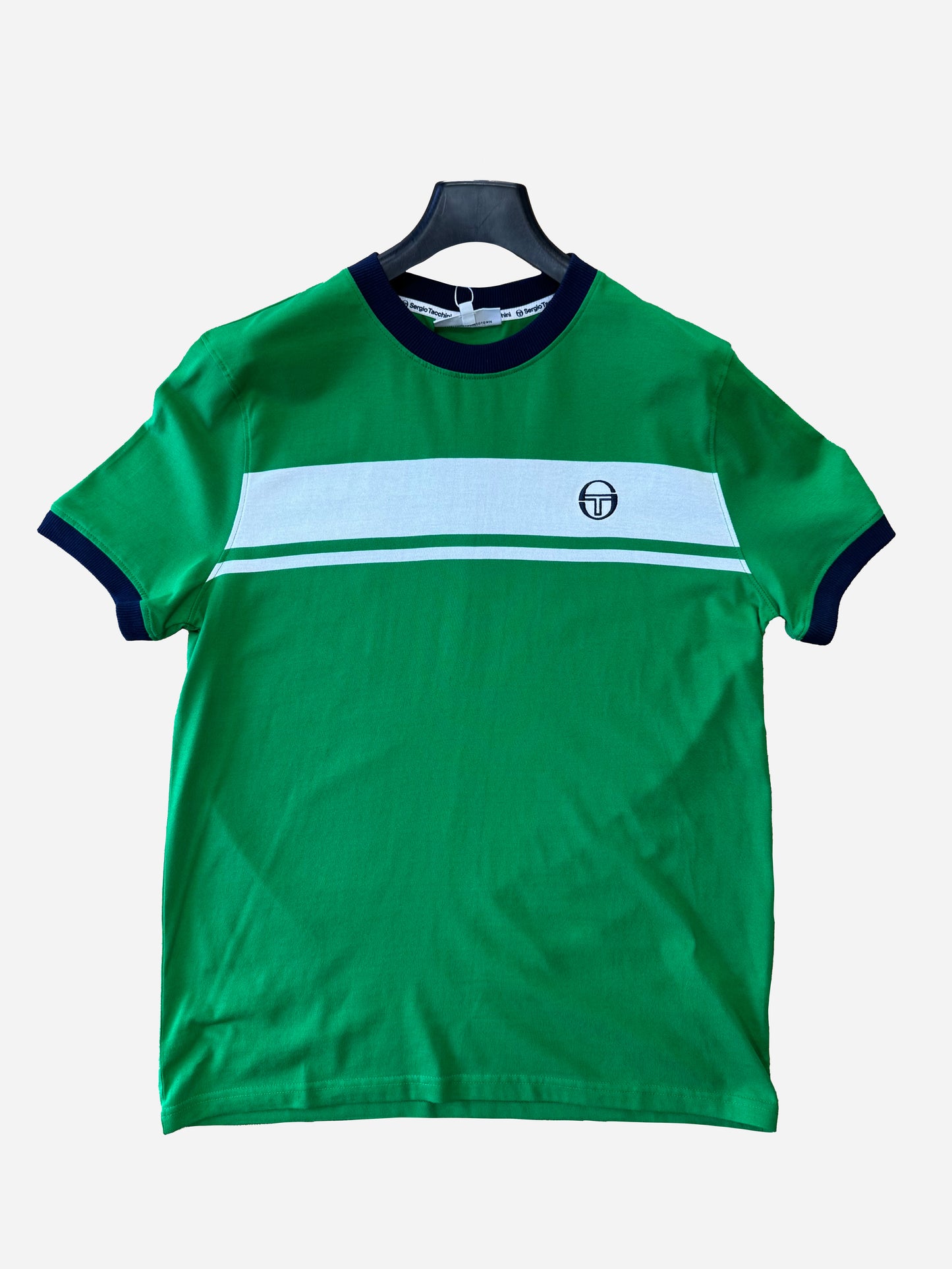 Sergio Tacchini Master Crew Neck T-Shirt - Fren Green / White Martime Blue