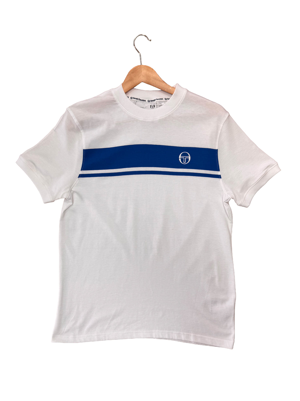 Sergio Tacchini Master Crew Neck T-Shirt White / Princess Blue