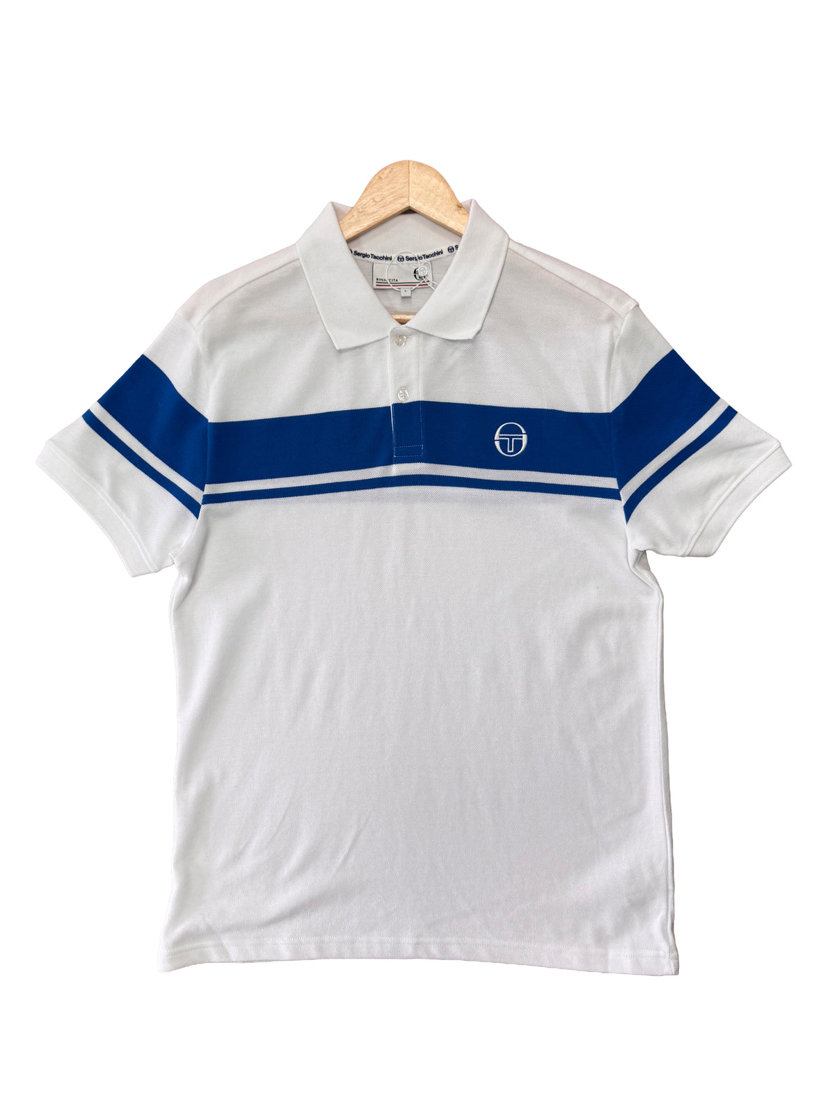 Sergio Tacchini Youngline Polo Shirt White / Princess Blue