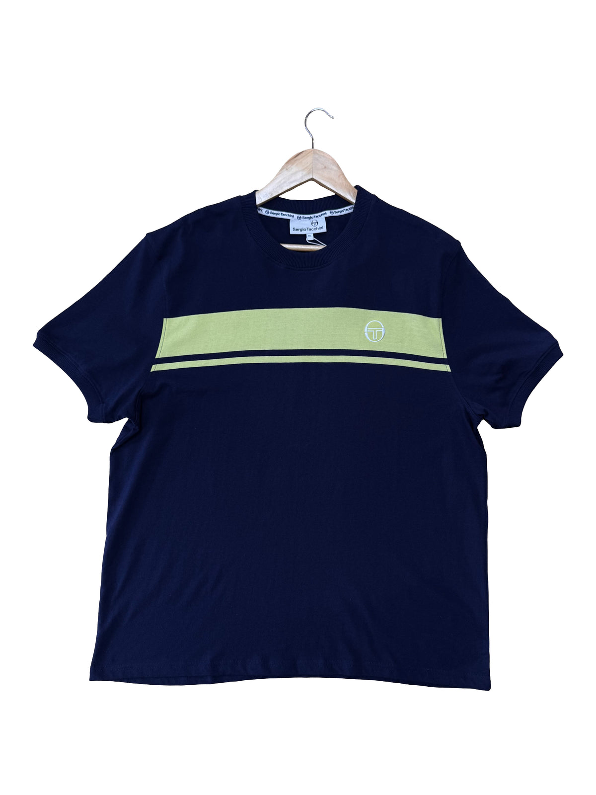 Sergio Tacchini Master Crewneck T-Shirt Maritime Blue / Celery Green