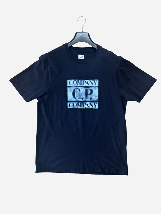 C.P Company Blurred Logo Navy T-Shirt