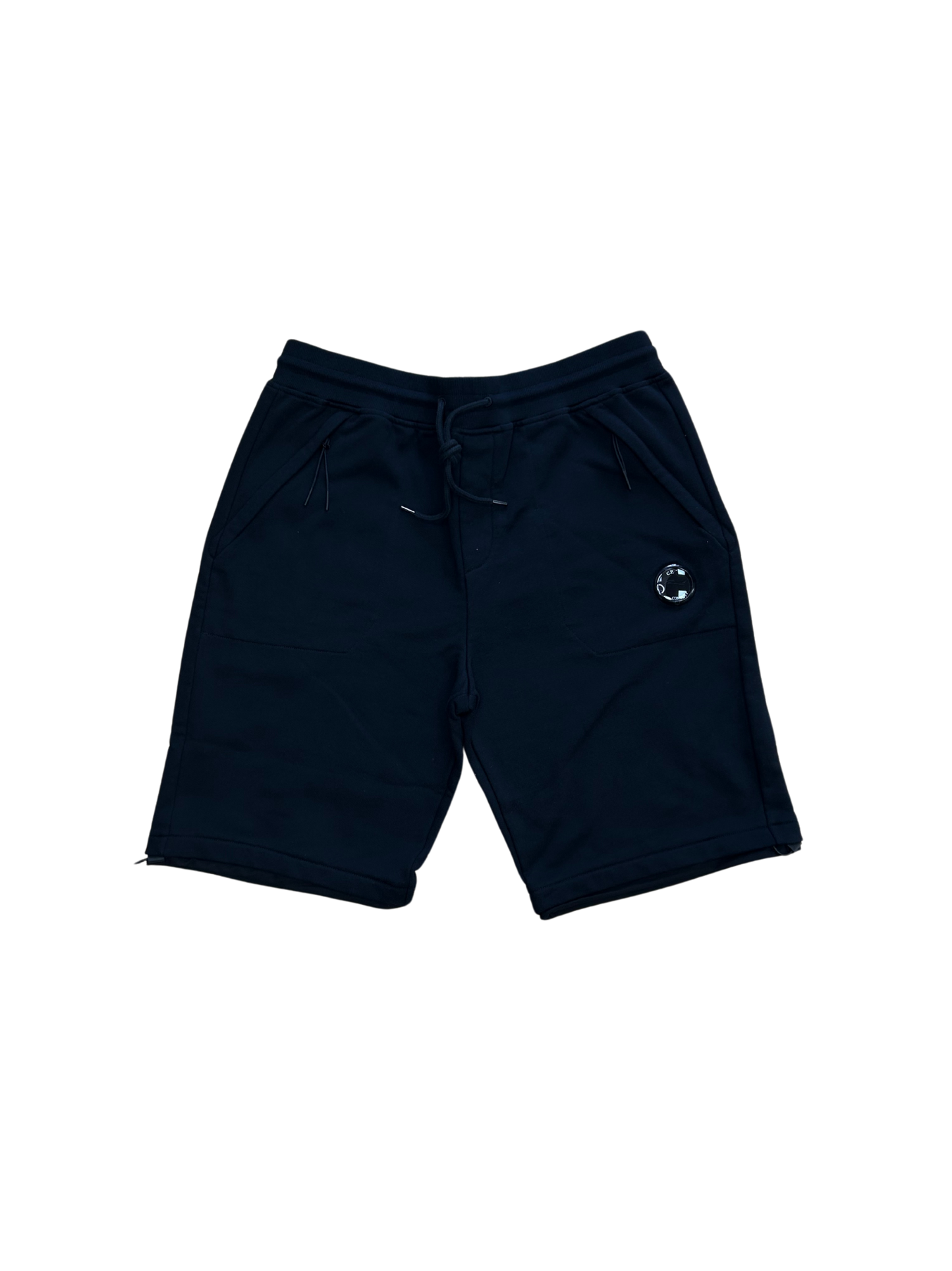 CP Company Lens Fleece Black Shorts