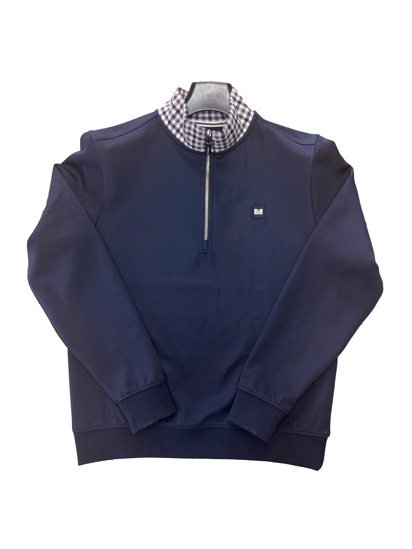 Weekend Offender Henson Jaquard Rib 1/4 Zip Navy
