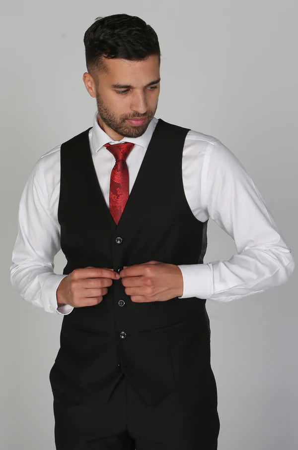 Paul Andrews Parker Black Waistcoat