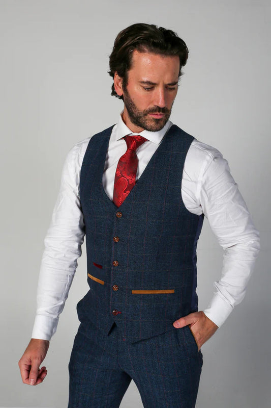 Paul Andrews Scott Navy Waistcoat