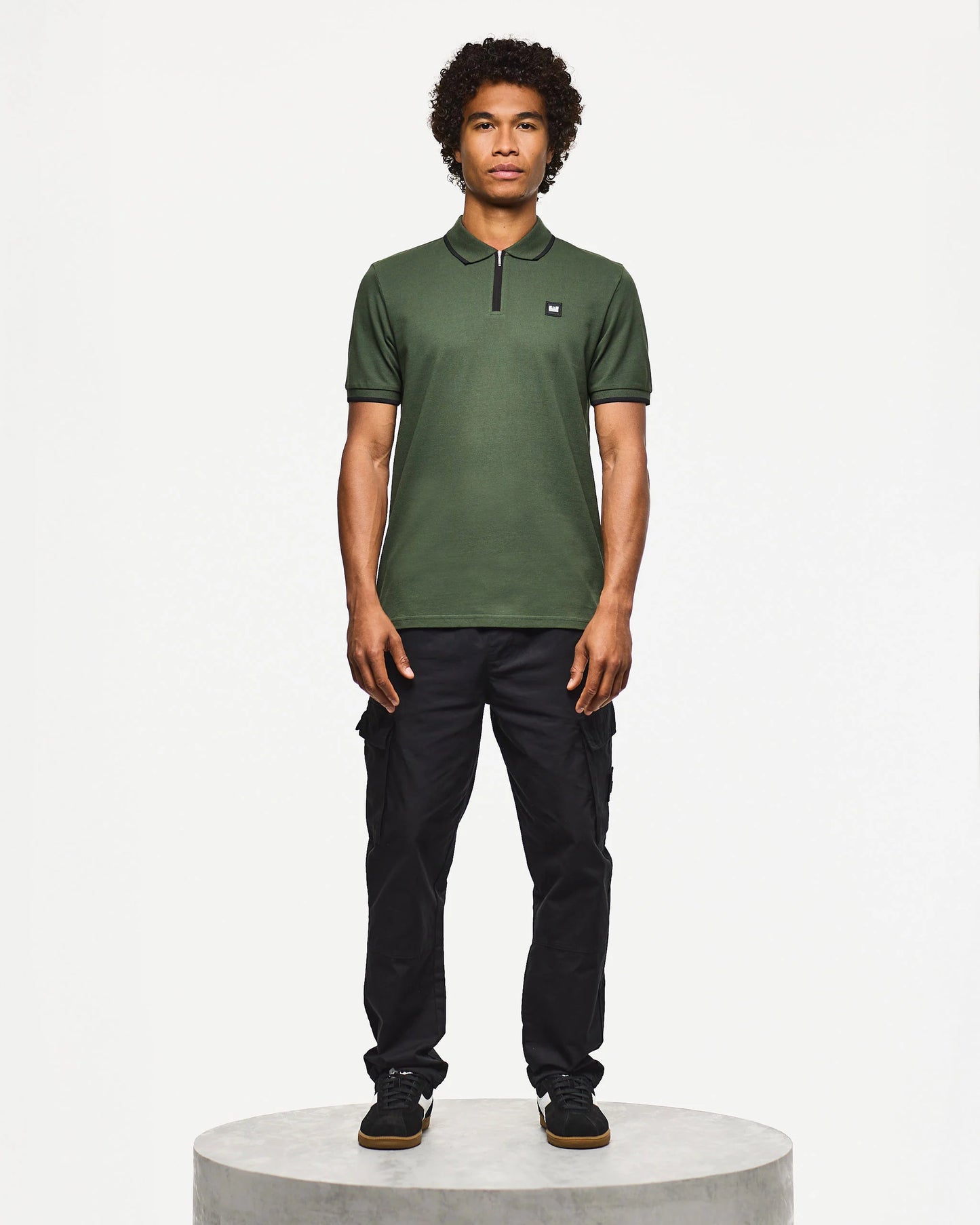 Weekend Offender Monti Zip Polo With Parachute Detail