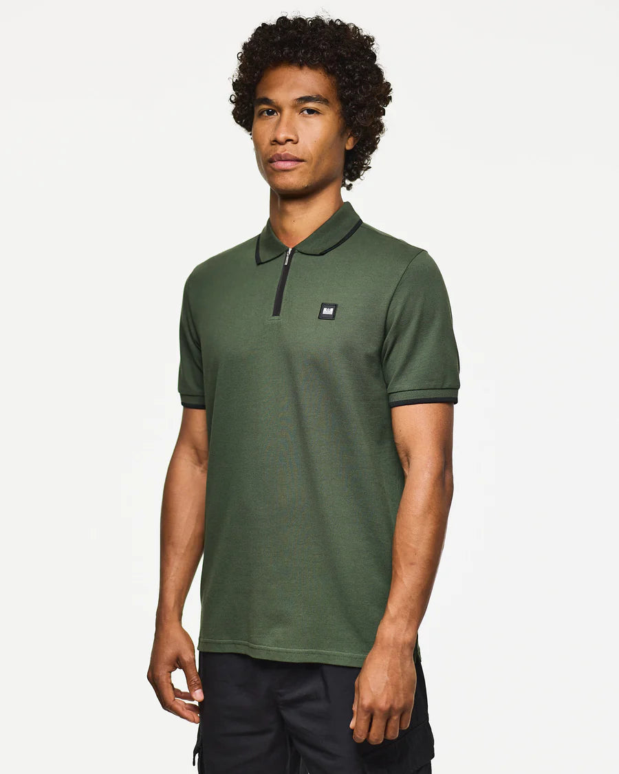 Weekend Offender Monti Zip Polo With Parachute Detail
