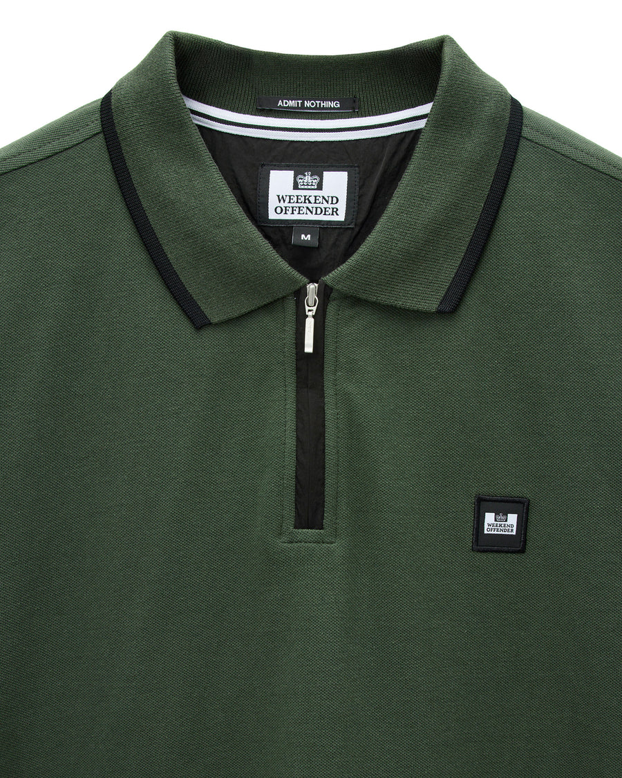 Weekend Offender Monti Zip Polo With Parachute Detail